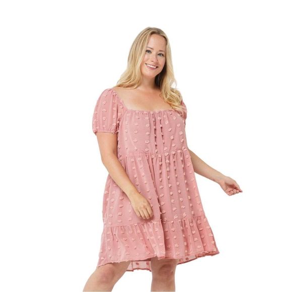 Women's Plus Size Dusty Rose Blush NWT Shift Dress - Picture 3 of 4